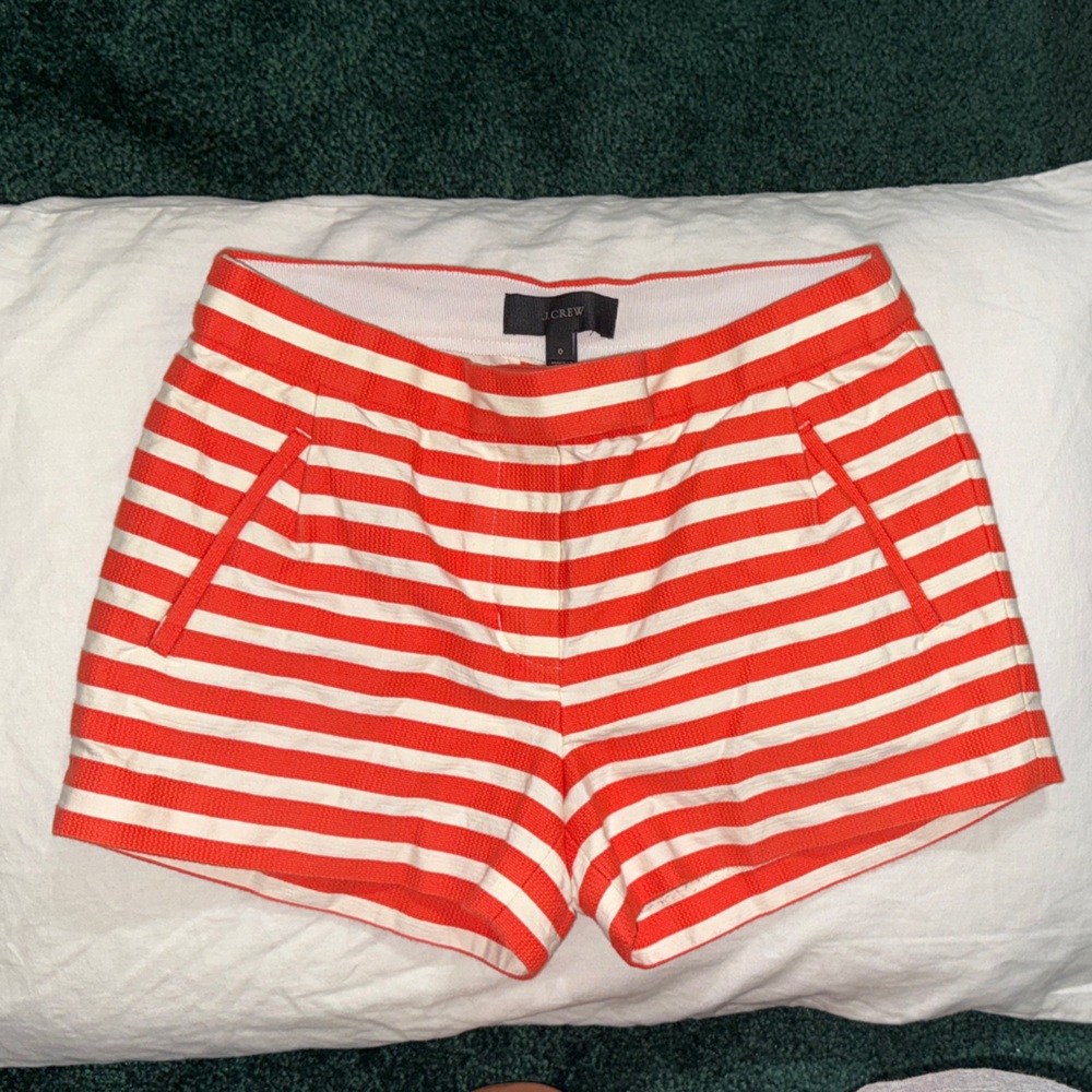 J. Crew Orange and White Striped Shorts